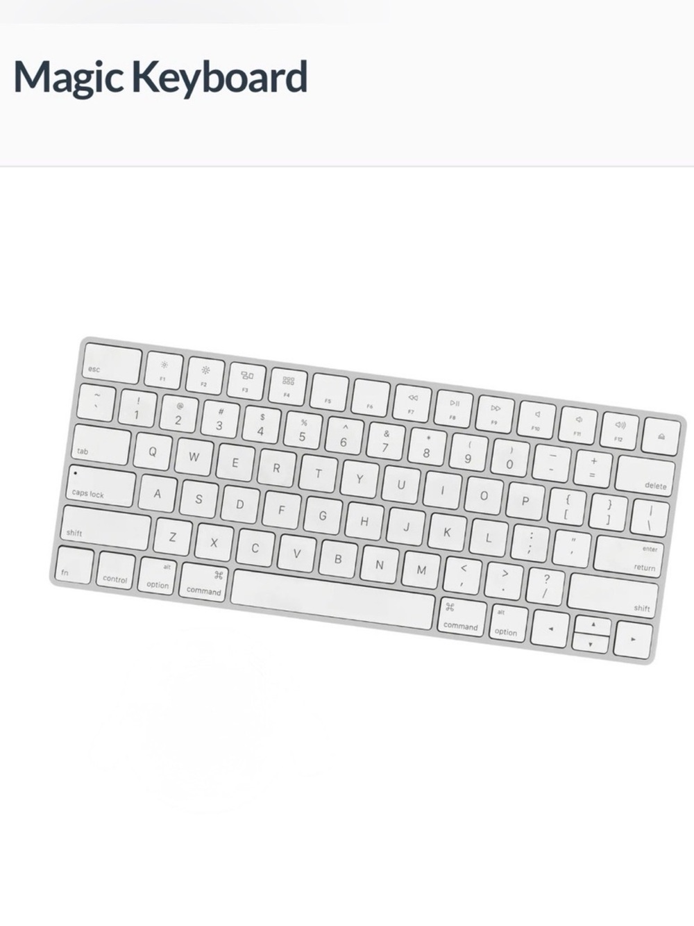Apple Magic Keyboard, White, MacBook Compatible
